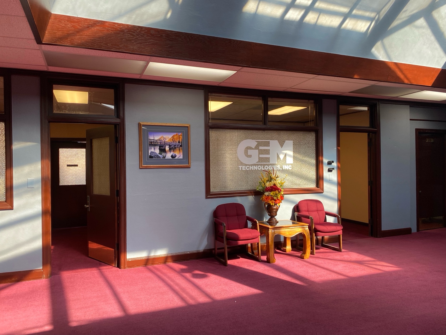 Seating area outside professional offices